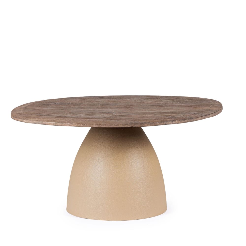 Table basse organique en manguier et métal crème l86 Table basse organique en manguier et métal crème l86