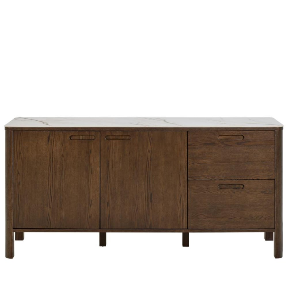 Buffet de salle à manger chêne fumé et céramique L160