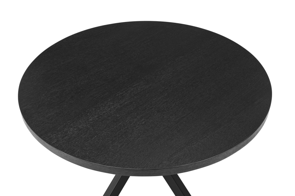 Giga Meubel Esstisch rund aus Eichenholz 120cm, schwarz - -