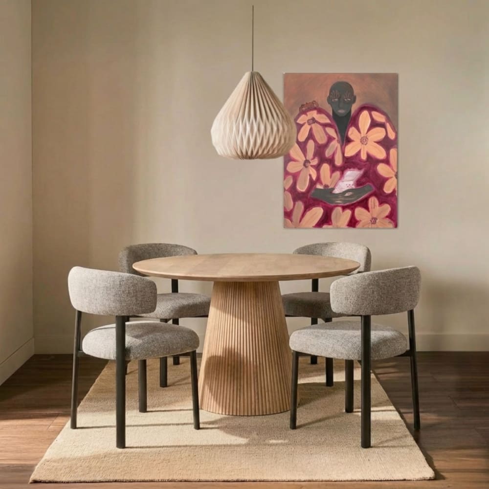 Esstisch Rund Natur Holz 130x130x76cm - Salvador - Maisons Du