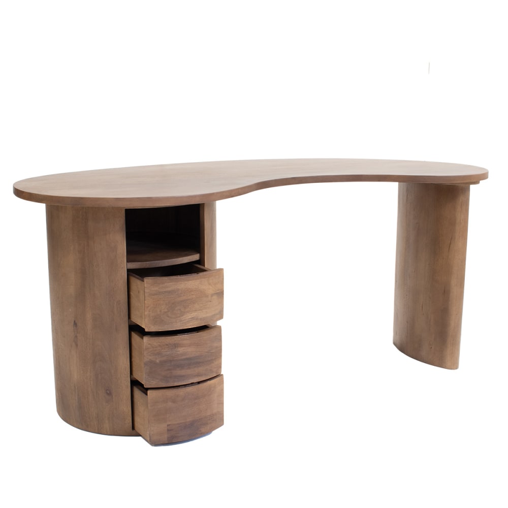 Giga Meubel Schreibtisch aus Mangoholz 160x70x70cm, dunkelbraun - -