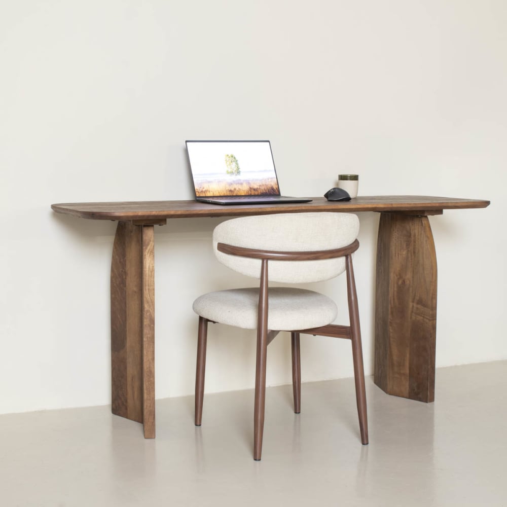 Schreibtisch dunkelbraun Holz 160x60x75 cm - Dalarna - Maisons Du
