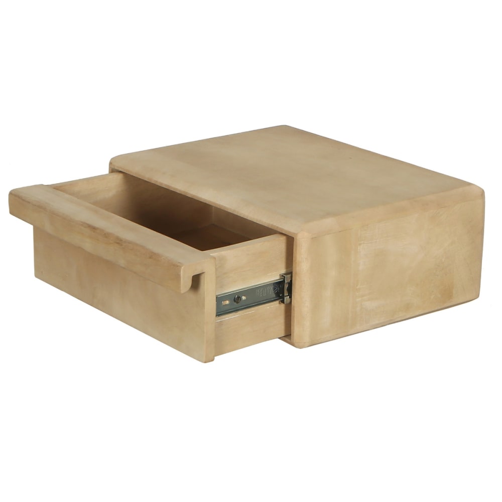 Giga Meubel Schwebender Nachttisch aus Mangoholz 40x30x15cm, natur Braun