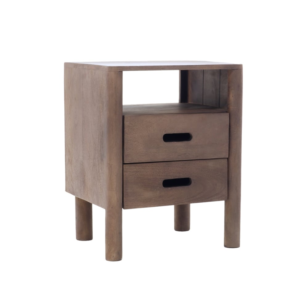 Giga Meubel Nachttisch aus Mangoholz 45x38x57cm, dunkelbraun - -