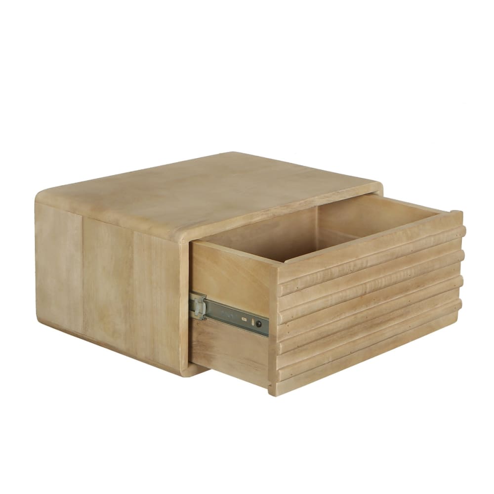 Giga Meubel Schwebender Nachttisch aus Mangoholz 45x30x20cm, natur Braun