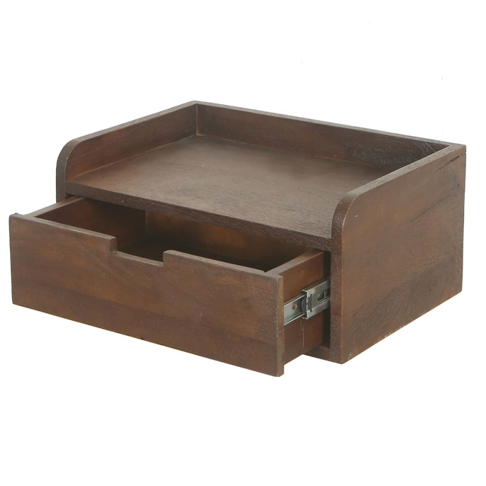 Giga Meubel Schwebender Nachttisch aus Mangoholz 45x30x20cm, dunkelbraun - -