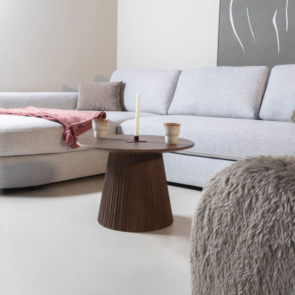 Couchtisch Rund Dunkelbraun Holz 60x60x41cm - Salvador - Maisons