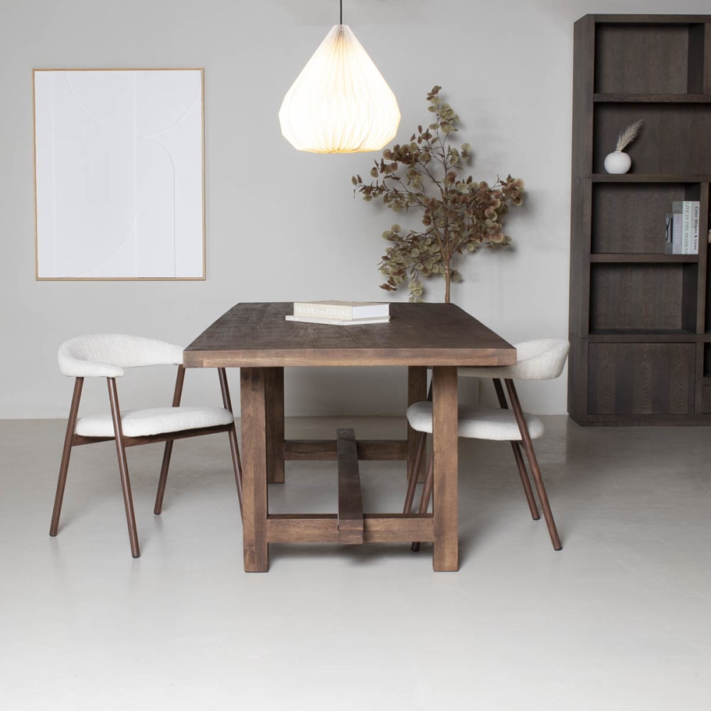 Esstisch rechteckig dunkelbraun Mangoholz 240x100x76 cm - Maisons