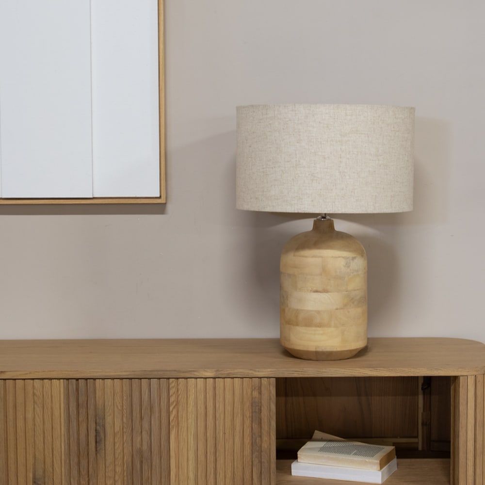 Tischlampe aus Mangoholz, natur - Maisons Du Monde