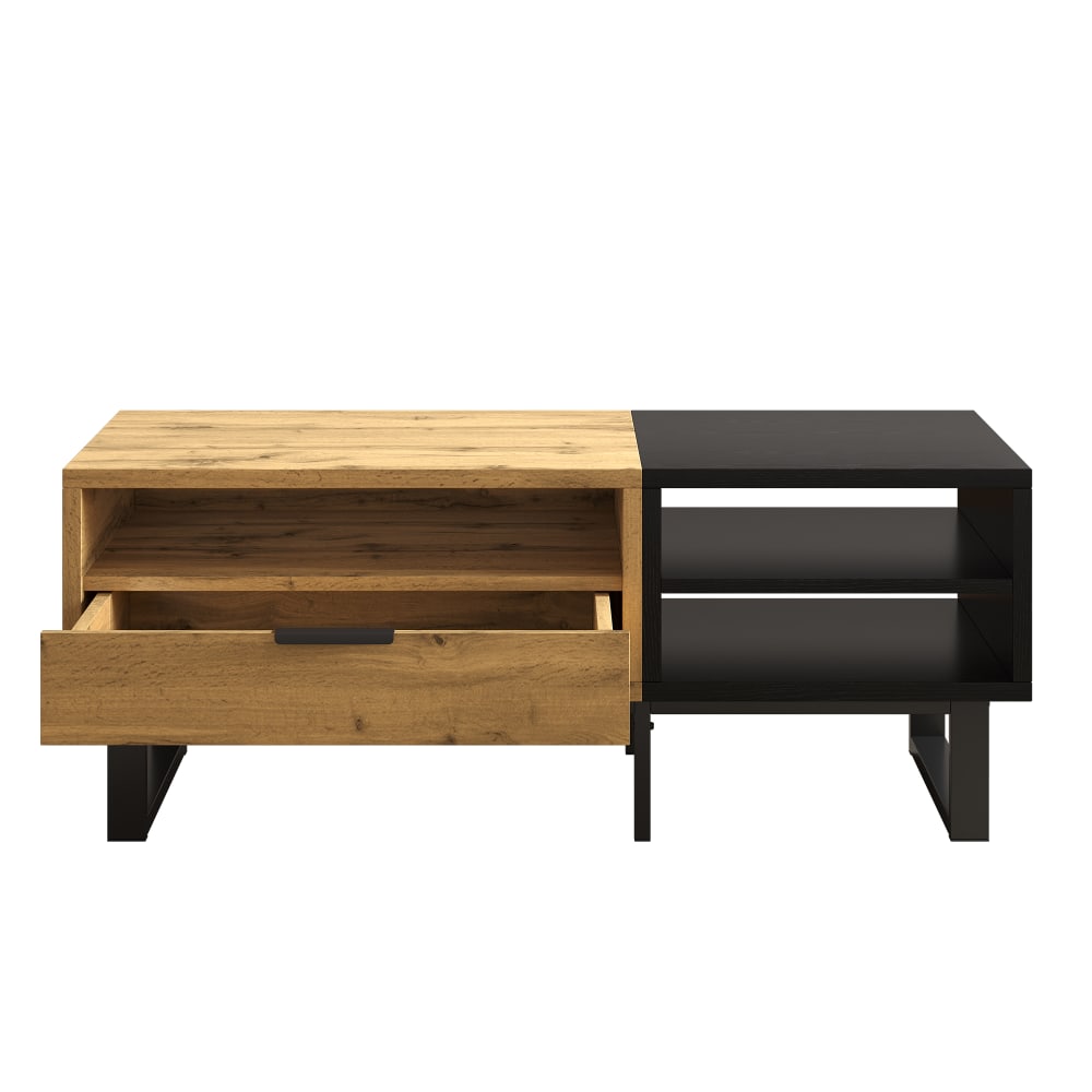 table basse bois et noire