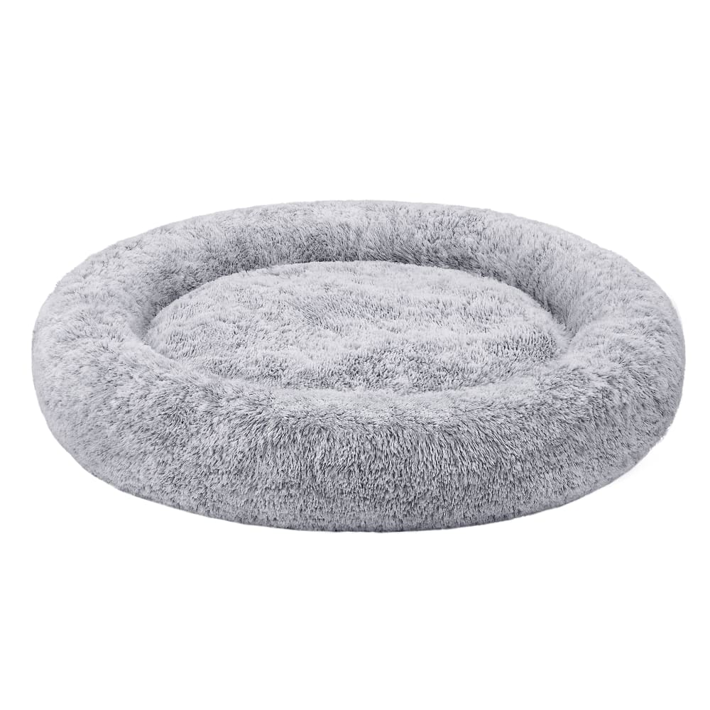 Panier pour chien en forme de donut housse amovible et lavable gris Panier pour chien en forme de donut housse amovible et lavable gris