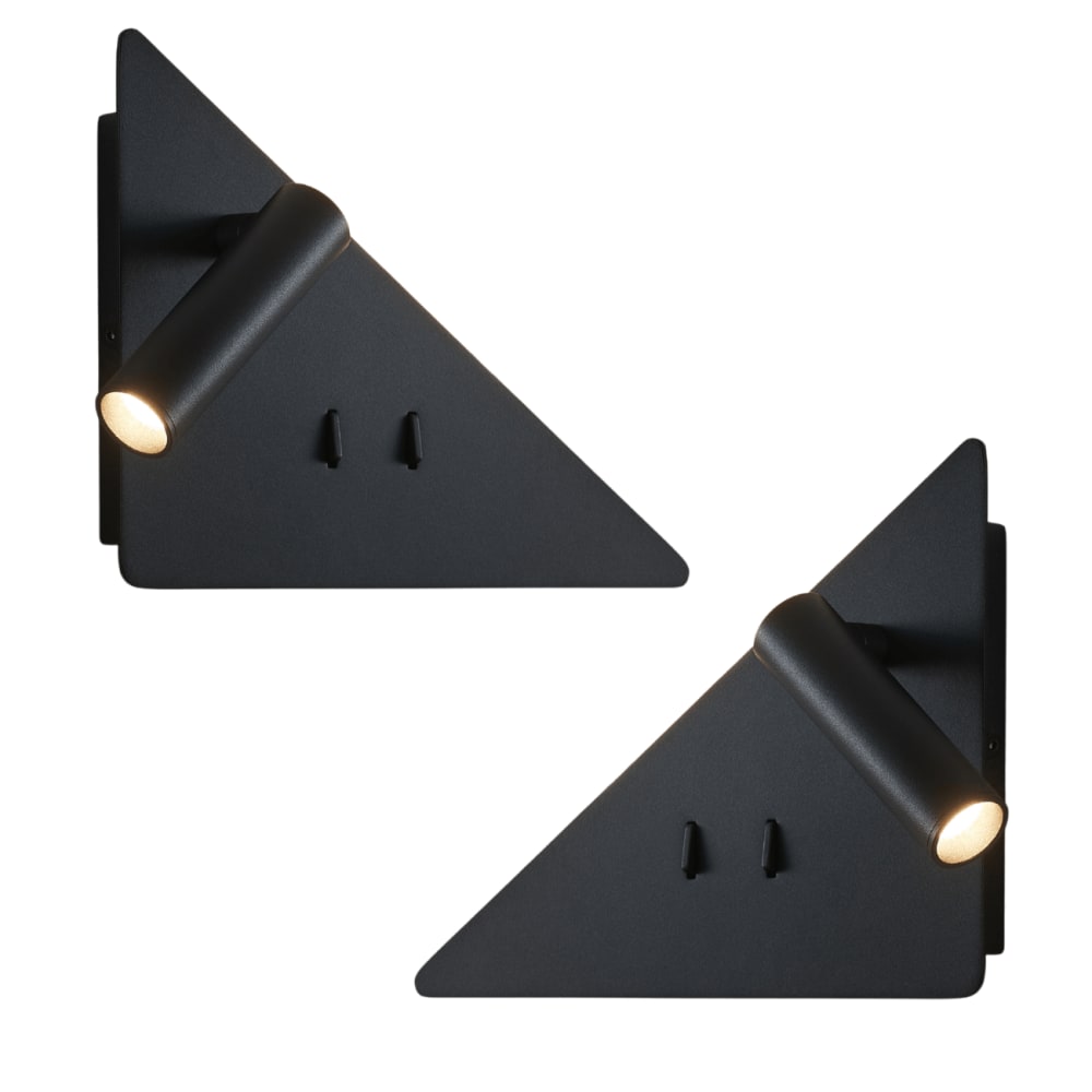 Applique en métal, acrylique et aluminium Noir 22 cm