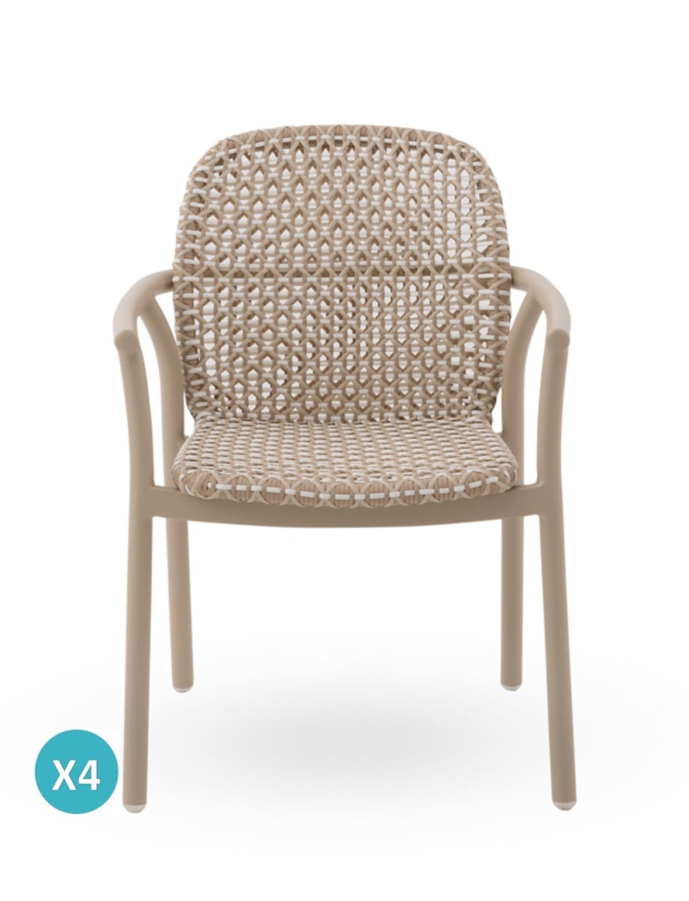 Lot de 4 fauteuils en - bicolore