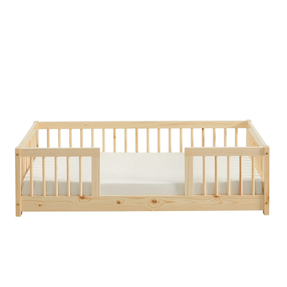 Lit enfant avec barrières  70x140 pin massif sommier inclus