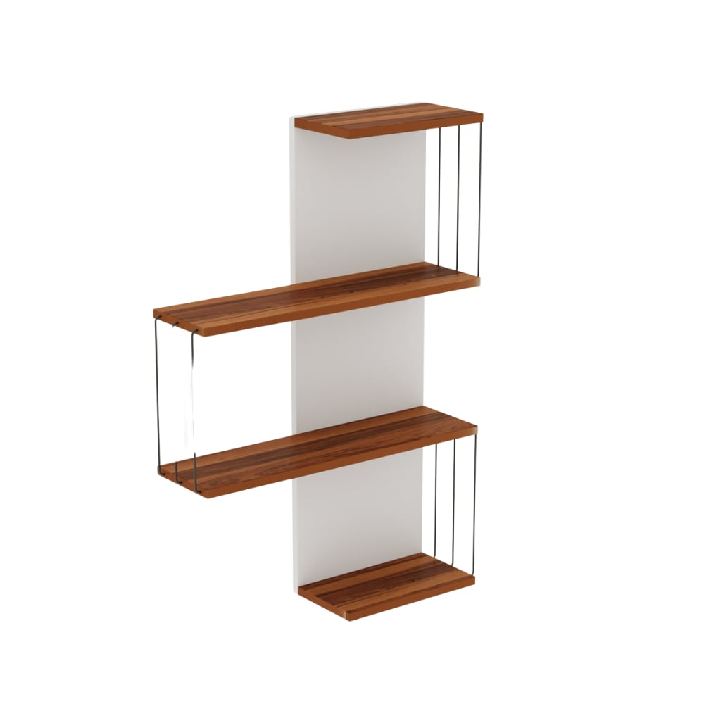 Etagère murale 4 tablettes - noyer