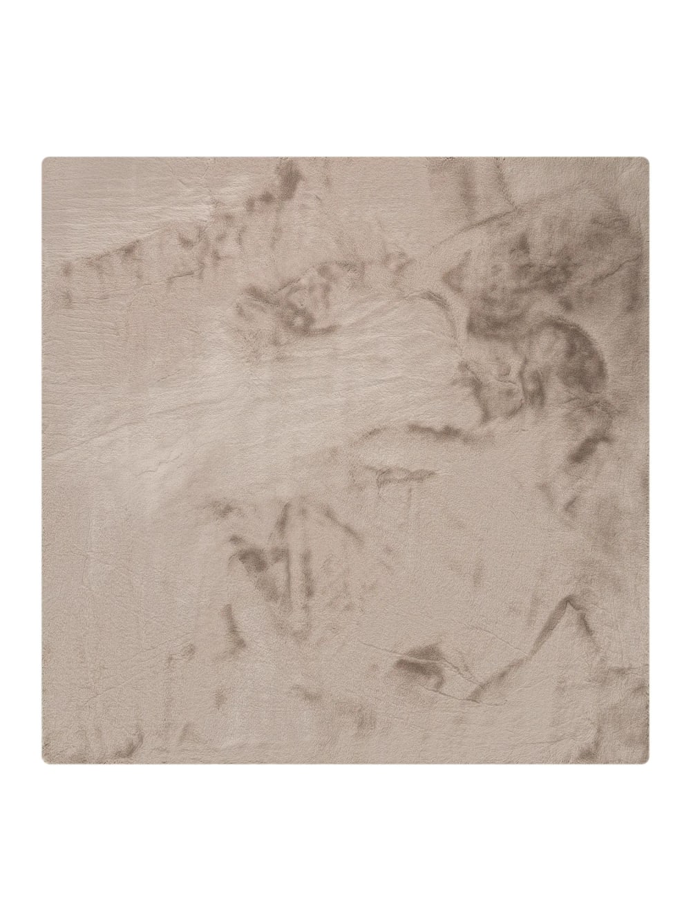 Tapis en fausse fourrure taupe 150x150 cm