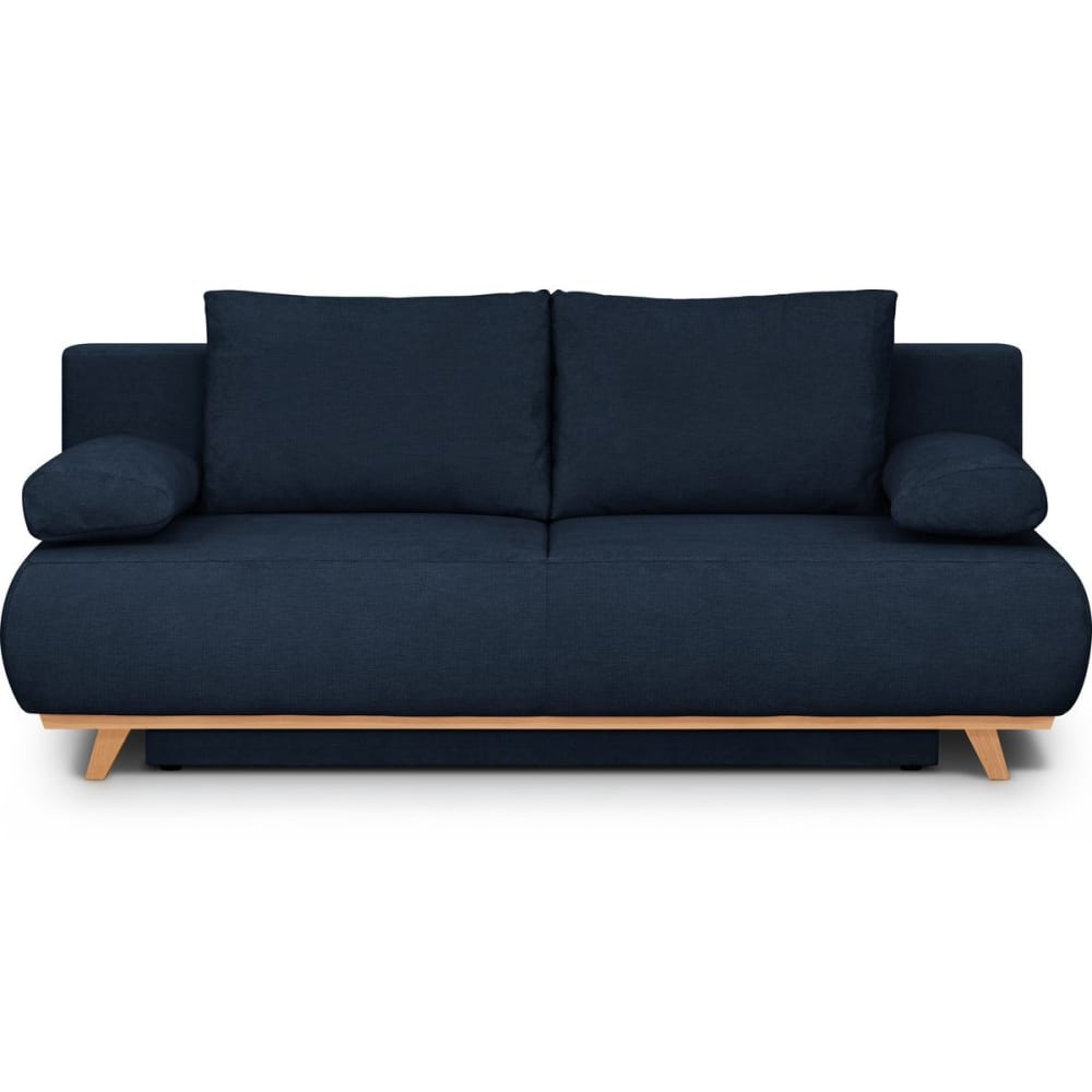 Canapé convertible 3 places avec coffre en tissu chenille bleu foncé