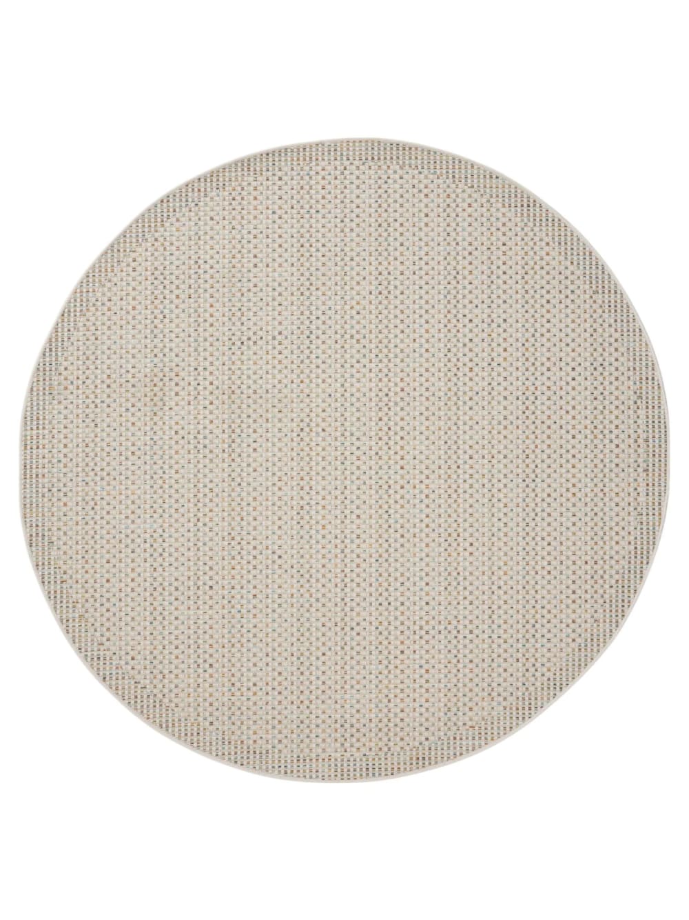 Tapis d'intérieur et d'extérieur crème/bleu ø 160 cm rond