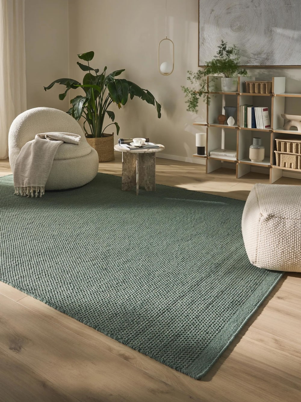 Tapis en laine vert 120x170 cm — vue 3