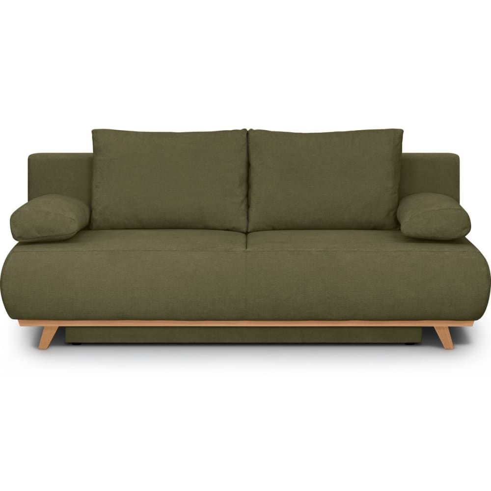 Canapé convertible 3 places avec coffre en tissu chenille vert kaki