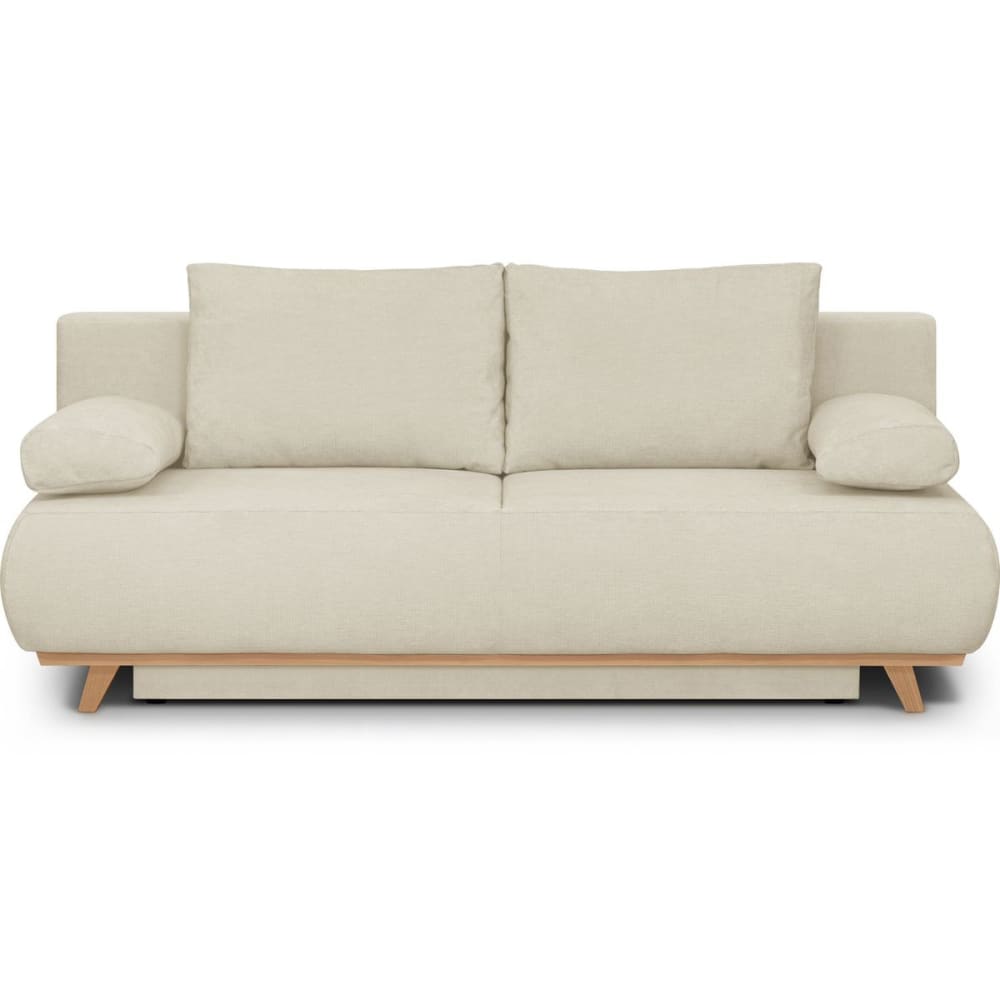 Canapé convertible 3 places avec coffre en tissu chenille beige foncé