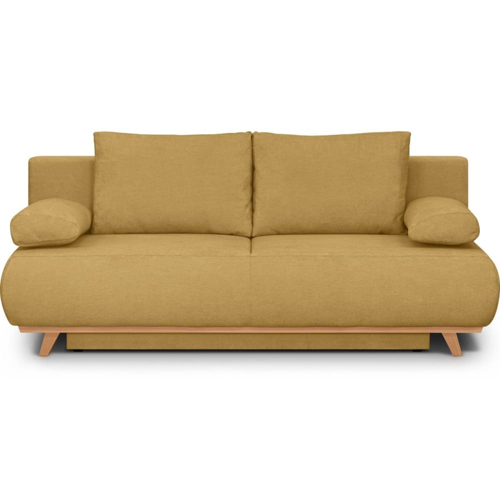Canapé convertible 3 places avec coffre en tissu chenille jaune