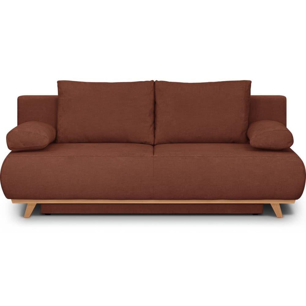 Canapé convertible 3 places avec coffre en tissu chenille rouille