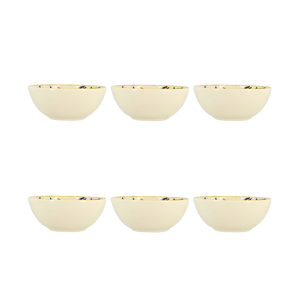 Lot de 6 coupelles 500ml en grès à motif poisson