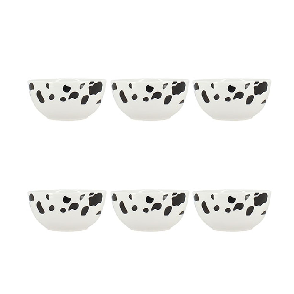 Lot de 6 bols 35cl en porcelaine à motif vache Lot de 6 bols 35cl en porcelaine à motif vache