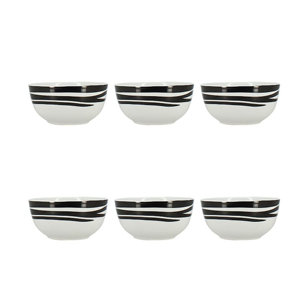 Lot de 6 bols 35cl en porcelaine à motif zèbre Lot de 6 bols 35cl en porcelaine à motif zèbre