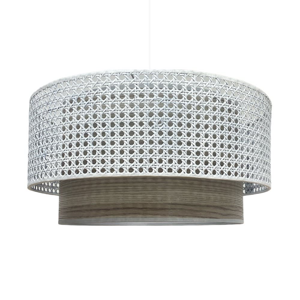 Weiße Pendelleuchte mit natürlichem Rattan - Maisons Du Monde