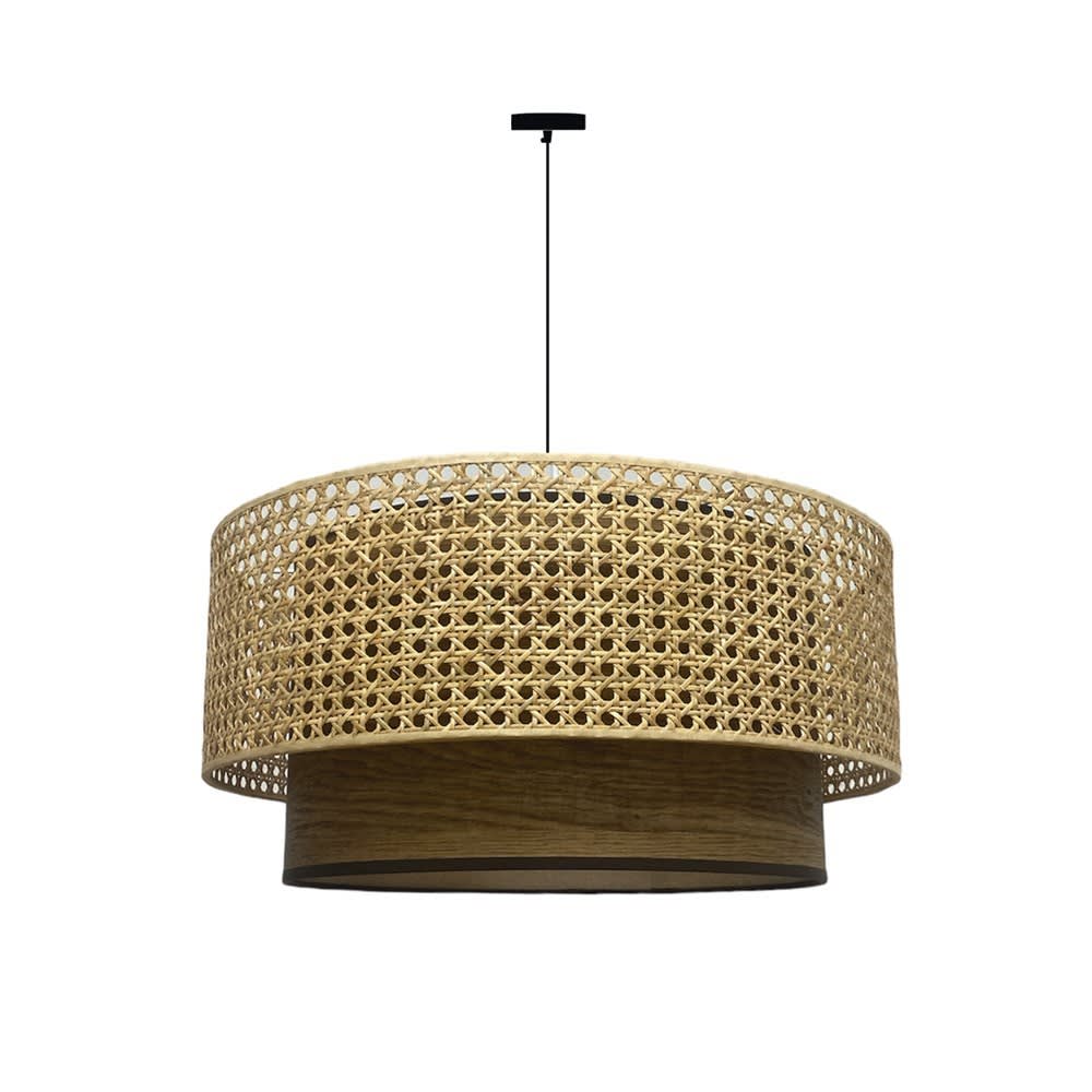 Wonderlamp Natürliche Pendelleuchte mit Rattan style landhaus Beige Naturfasern