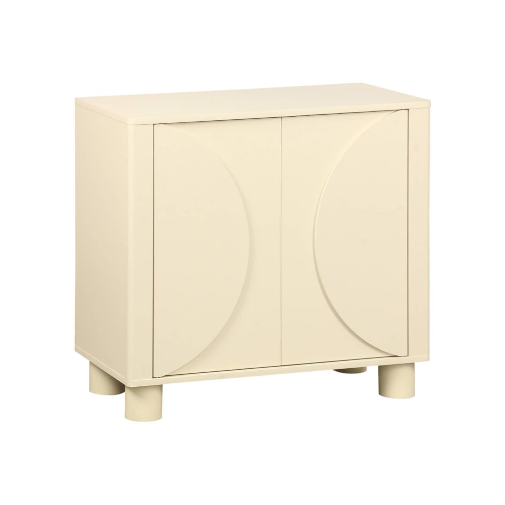 Buffet décor bois beige 2 portes 80cm