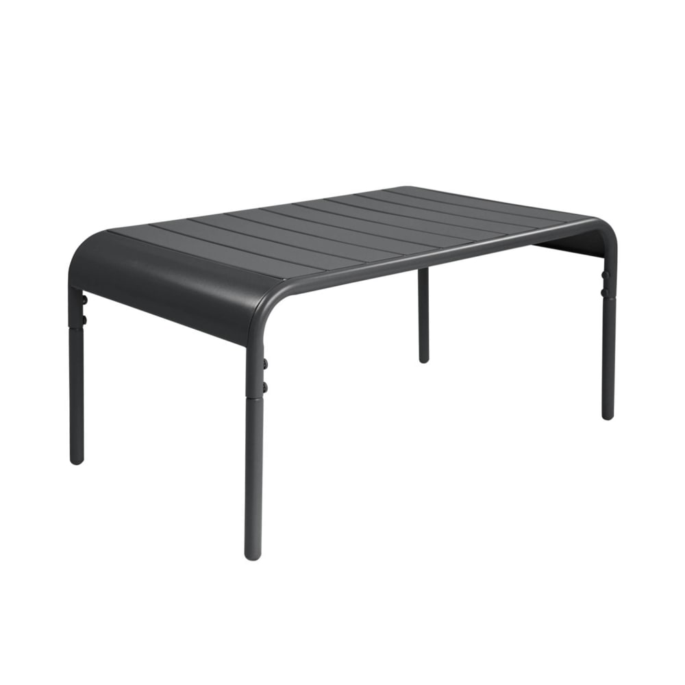 Table basse de jardin rectangulaire acier 90cm anthracite