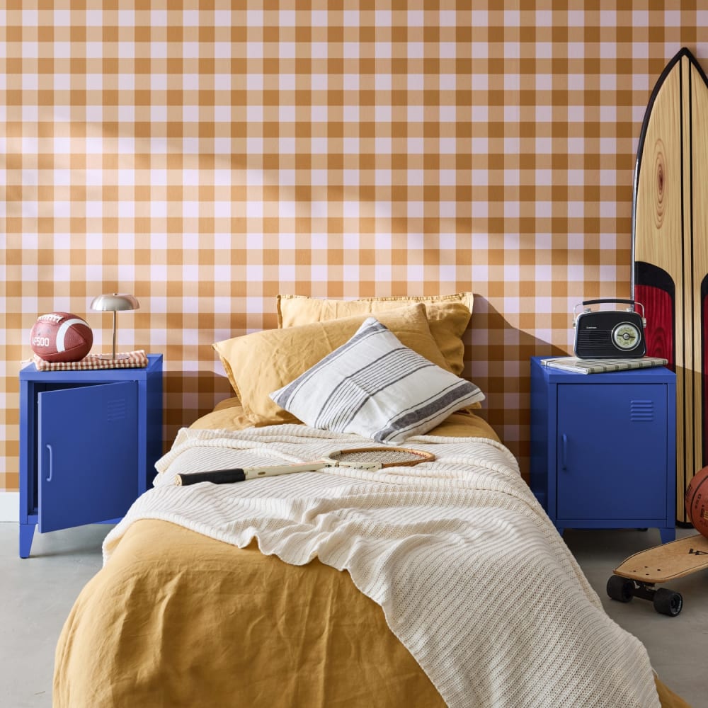 sweeek 2er-Set Nachttische aus Stahl 1 Tür, blau style industrial - Stahl