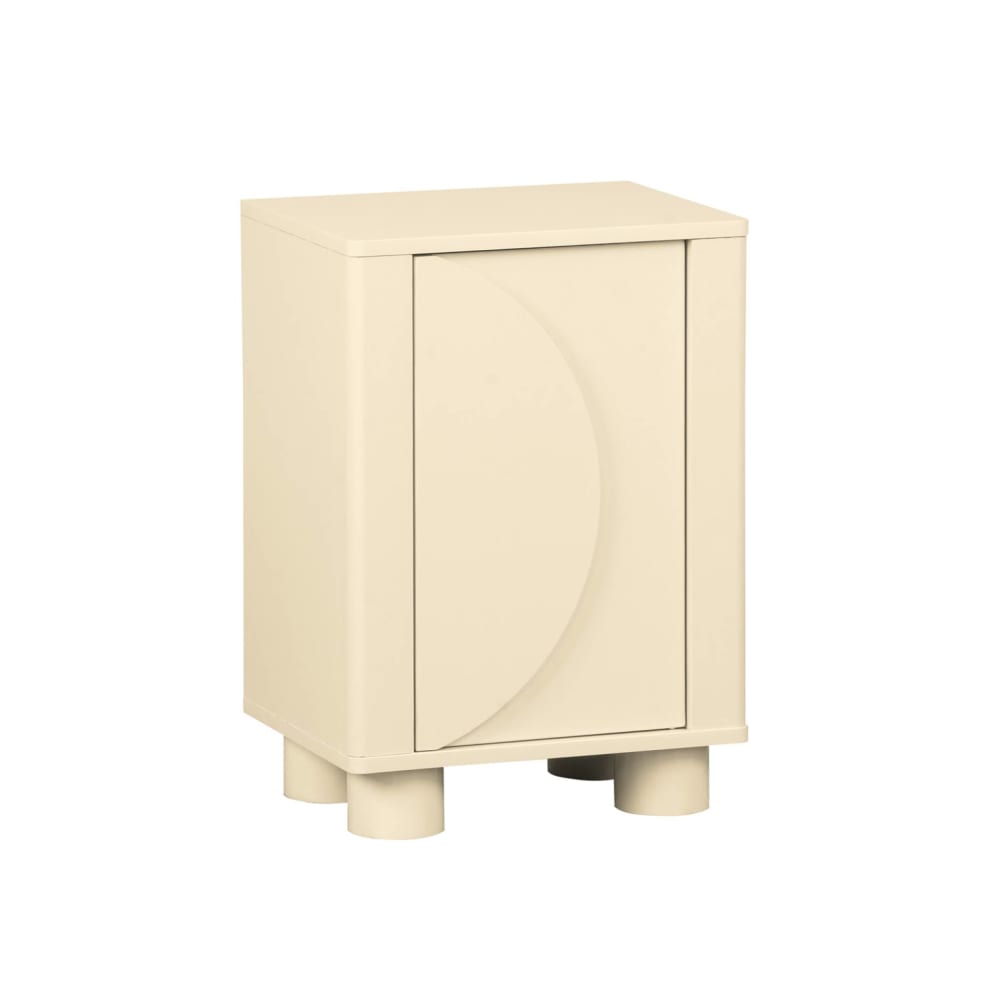 Table de chevet décor bois beige 1 porte