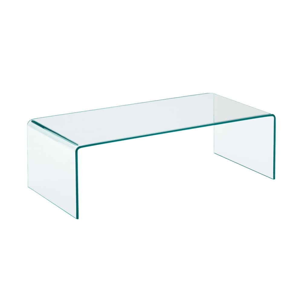 Rechteckiger Couchtisch aus gehärtetem Glas 110 cm transparent -