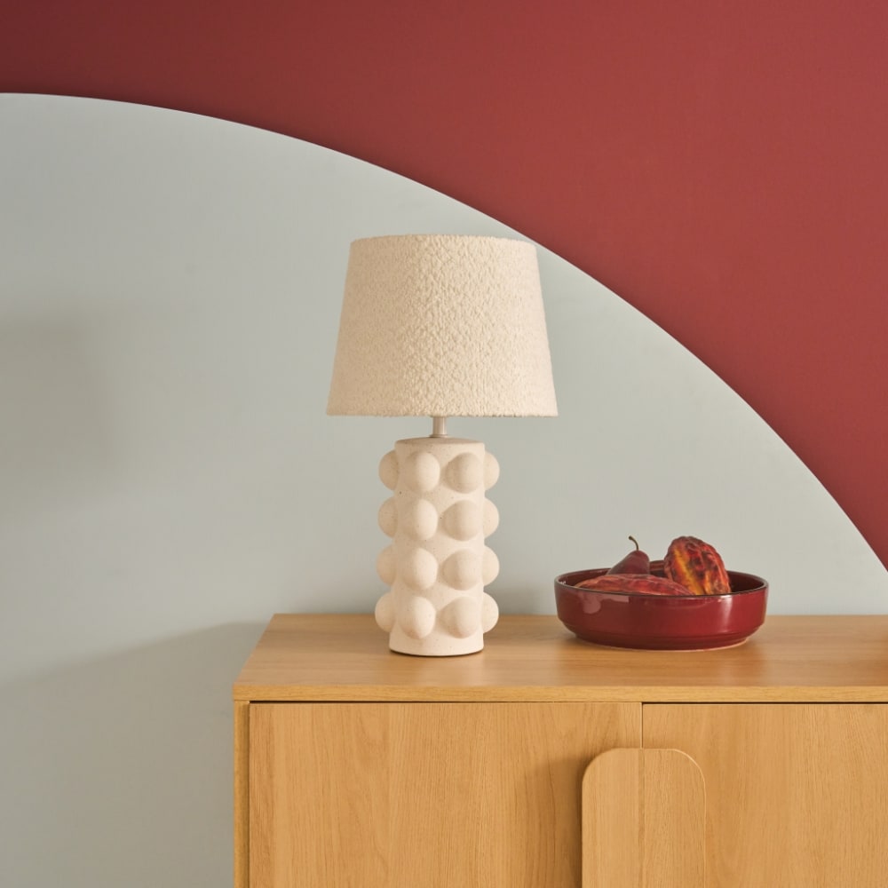 Lampe de table intérieur céramique moucheté blanc et noir h 45cm — vue 3