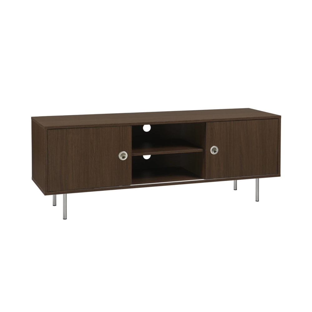 Meuble tv vintage décor bois et acier 2 portes 140cm noyer