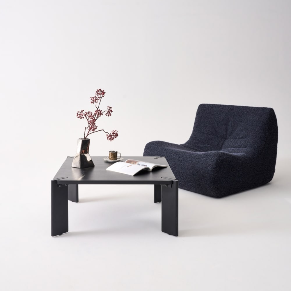sweeek Quadratischer Couchtisch Massivholz schwarz style exotic - -
