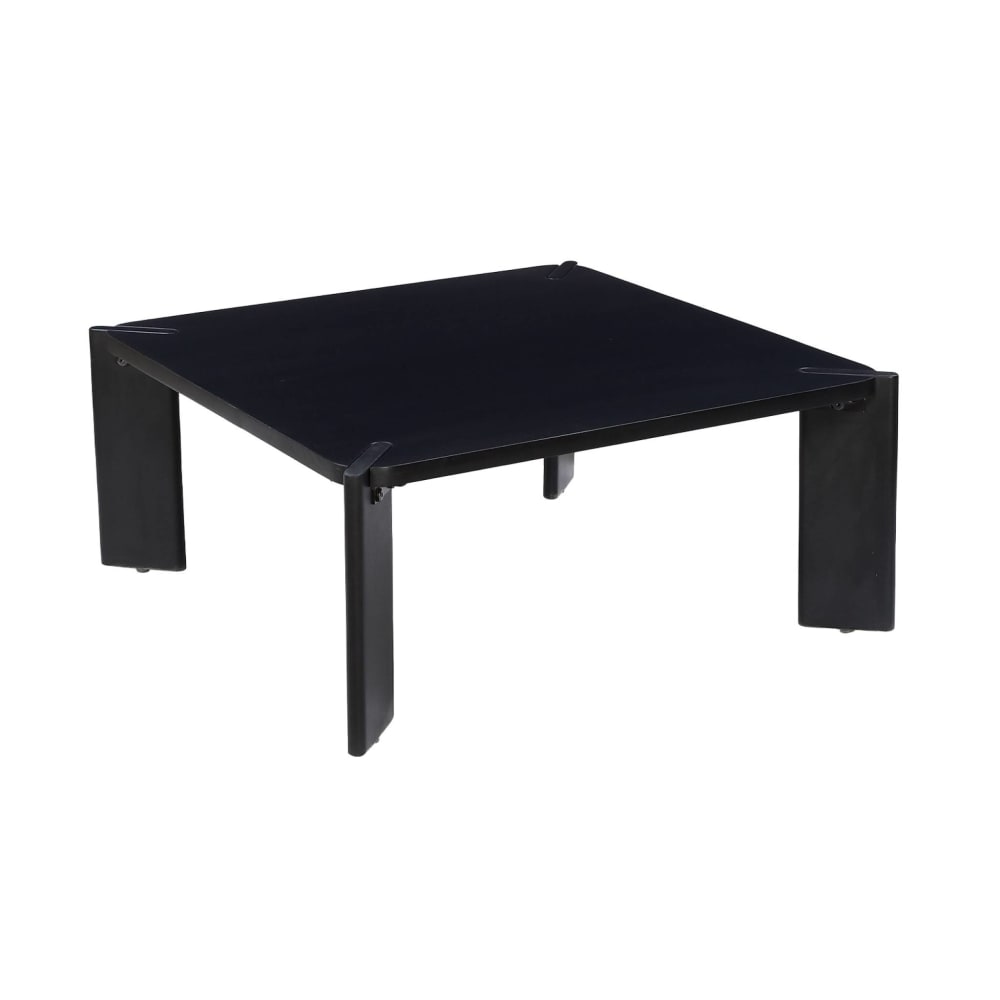 Table basse exotique carrée bois massif 80cm noir