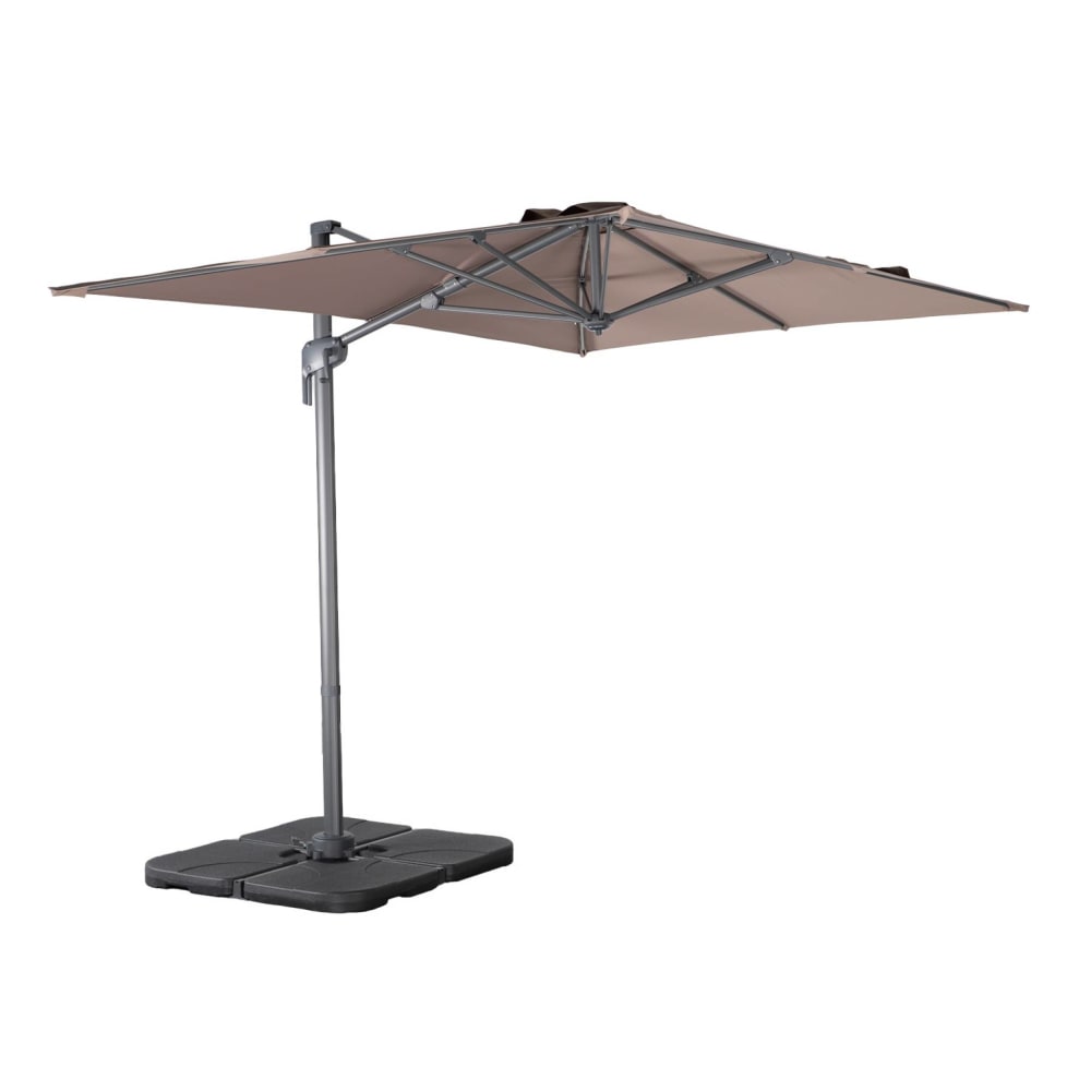 Parasol déporté rectangulaire 2x3m + dalles taupe