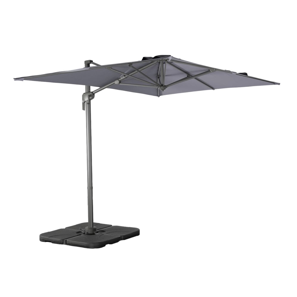 Parasol déporté rectangulaire 2x3m + dalles gris
