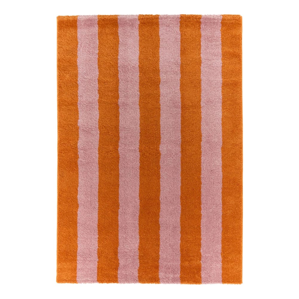 Tapis intérieur rayures orange et rose 200x280cm