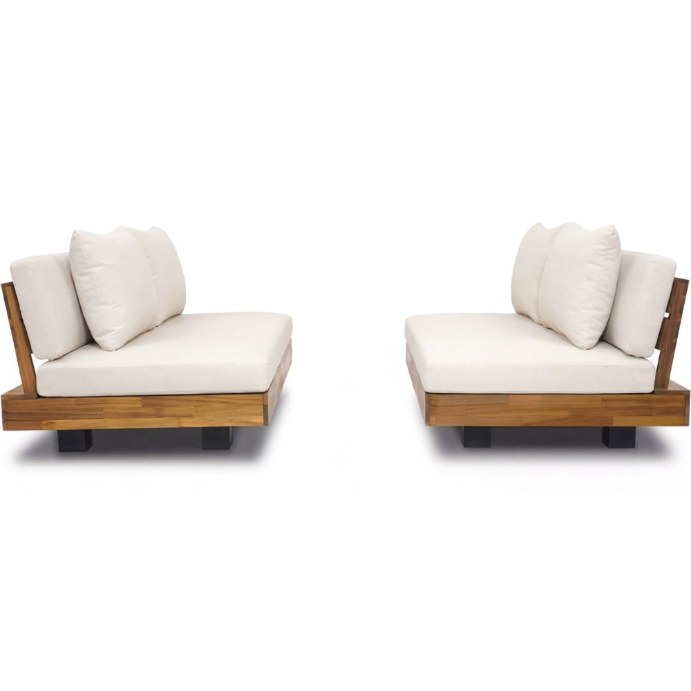 Salon de jardin 4 places - bois FSC - 2 Canapés 2 pl