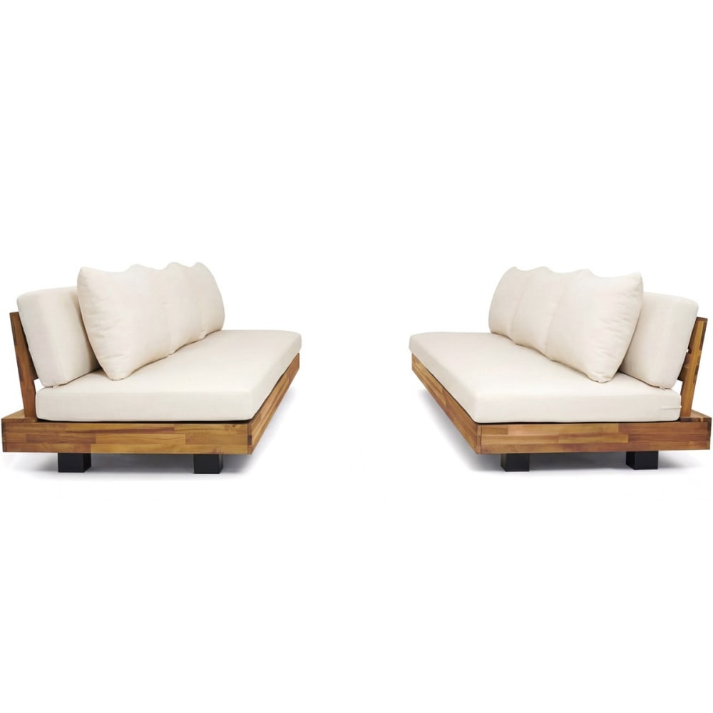 Salon de jardin 6 places - bois FSC - 2 Canapés 3 pl