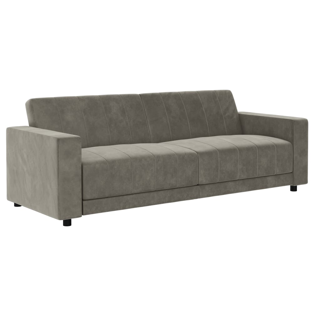 Canapé-lit 3 places en velours taupe