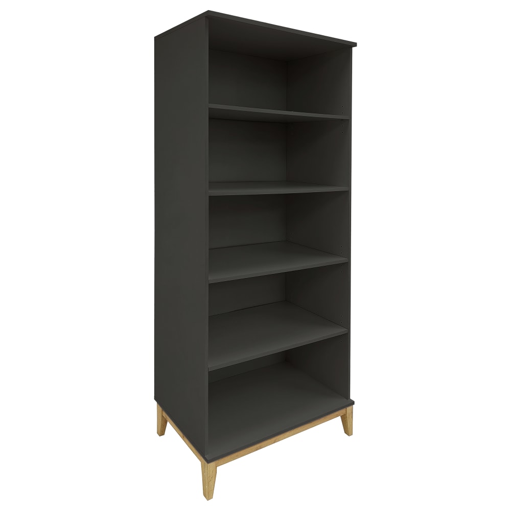 Bibliothèque avec 4 étagères en gris