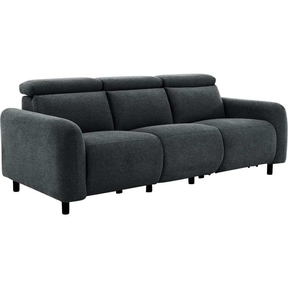 Canapé relax électrique 3 places avec 2 relax en tissu anthracite