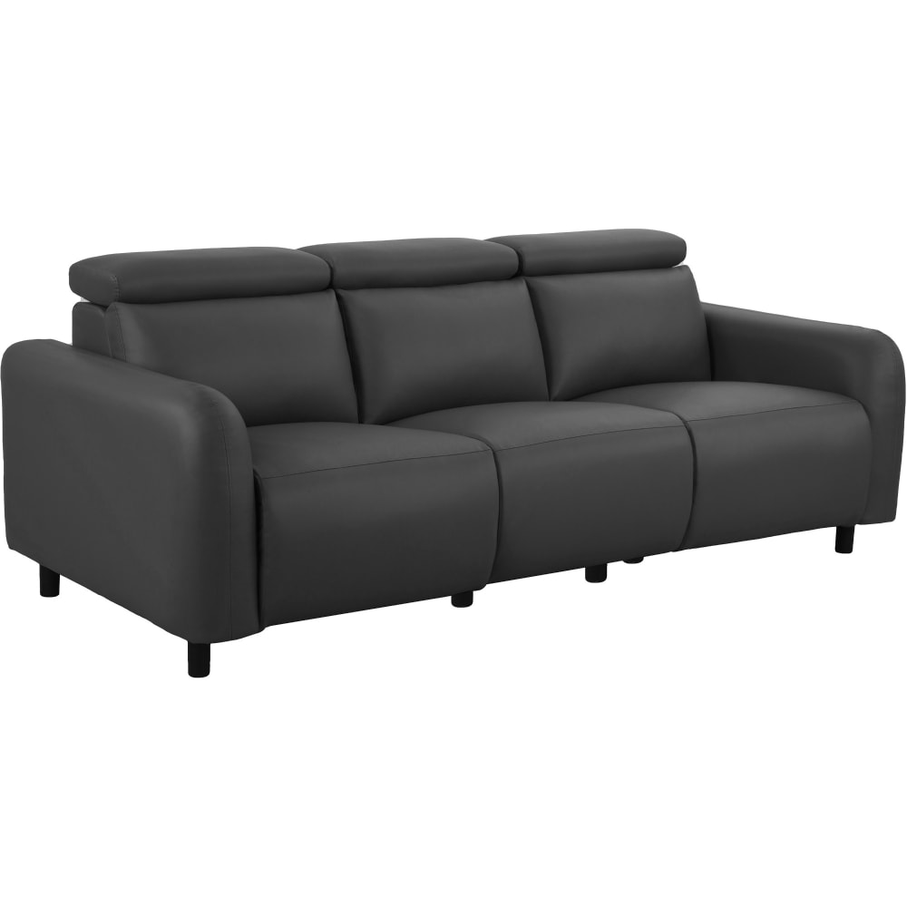 Canapé relax électrique 3 places avec 2 relax en PU gris